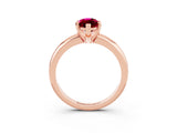 Rose gold Marquise Cut Garnet Solitaire Engagement Ring with Round Band and Four-Prong Setting_3