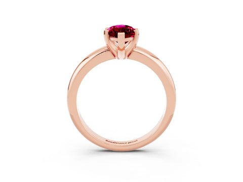 Rose gold Marquise Cut Garnet Solitaire Engagement Ring with Round Band and Four-Prong Setting_3