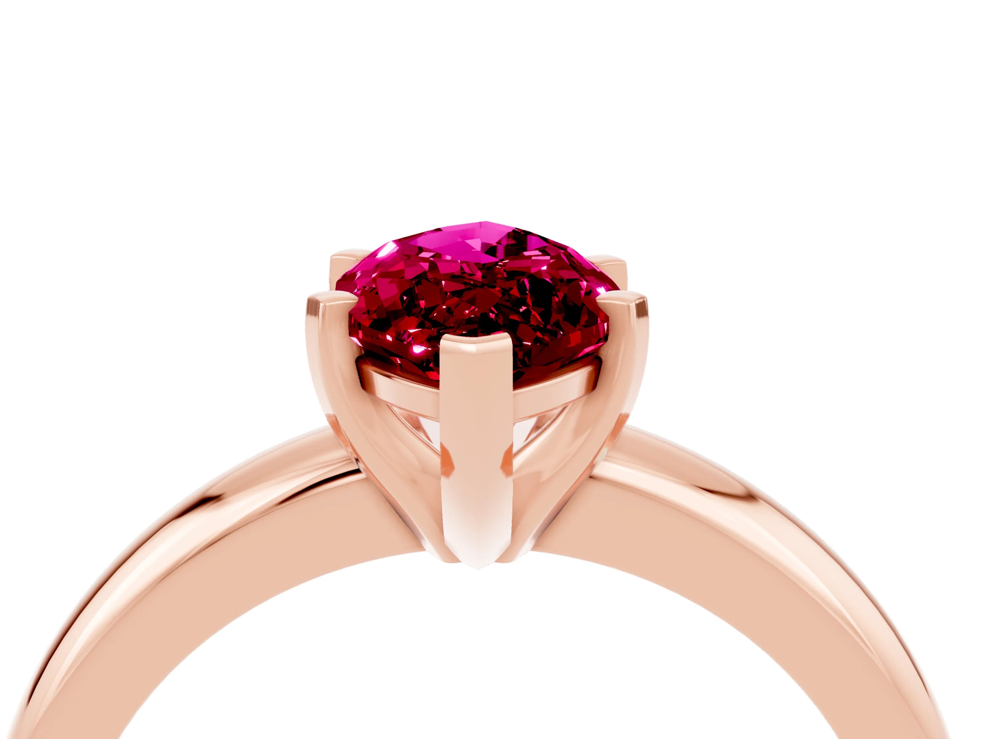 Rose gold Marquise Cut Garnet Solitaire Engagement Ring with Round Band and Four-Prong Setting_4