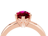 Rose gold Marquise Cut Garnet Solitaire Engagement Ring with Round Band and Four-Prong Setting_4
