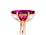 Rose gold Marquise Cut Garnet Solitaire Engagement Ring with Round Band and Four-Prong Setting_5
