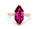 Rose gold Marquise Cut Garnet Solitaire Ring with Flower Prong Setting and Classic Band_12