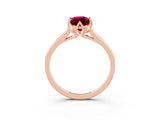 Rose gold Marquise Cut Garnet Solitaire Ring with Flower Prong Setting and Classic Band_15