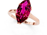 Rose gold Marquise Cut Garnet Solitaire Ring with Flower Prong Setting and Classic Band_37