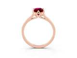 Rose gold Marquise Cut Garnet Solitaire Ring with Flower Prong Setting and Classic Band_39