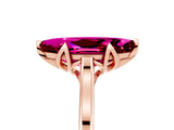 Rose gold Marquise Cut Garnet Solitaire Ring with Flower Prong Setting and Classic Band_41