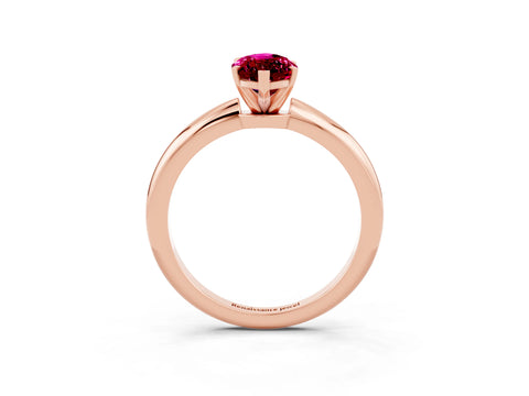 Rose gold Marquise Cut Garnet Solitaire Ring with Six-Prong Setting and Classic Band_3