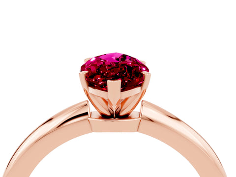 Rose gold Marquise Cut Garnet Solitaire Ring with Six-Prong Setting and Classic Band_4