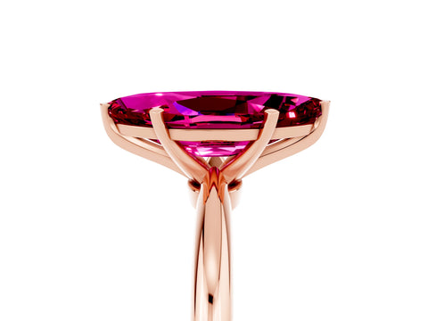 Rose gold Marquise Cut Garnet Solitaire Ring with Six-Prong Setting and Classic Band_5