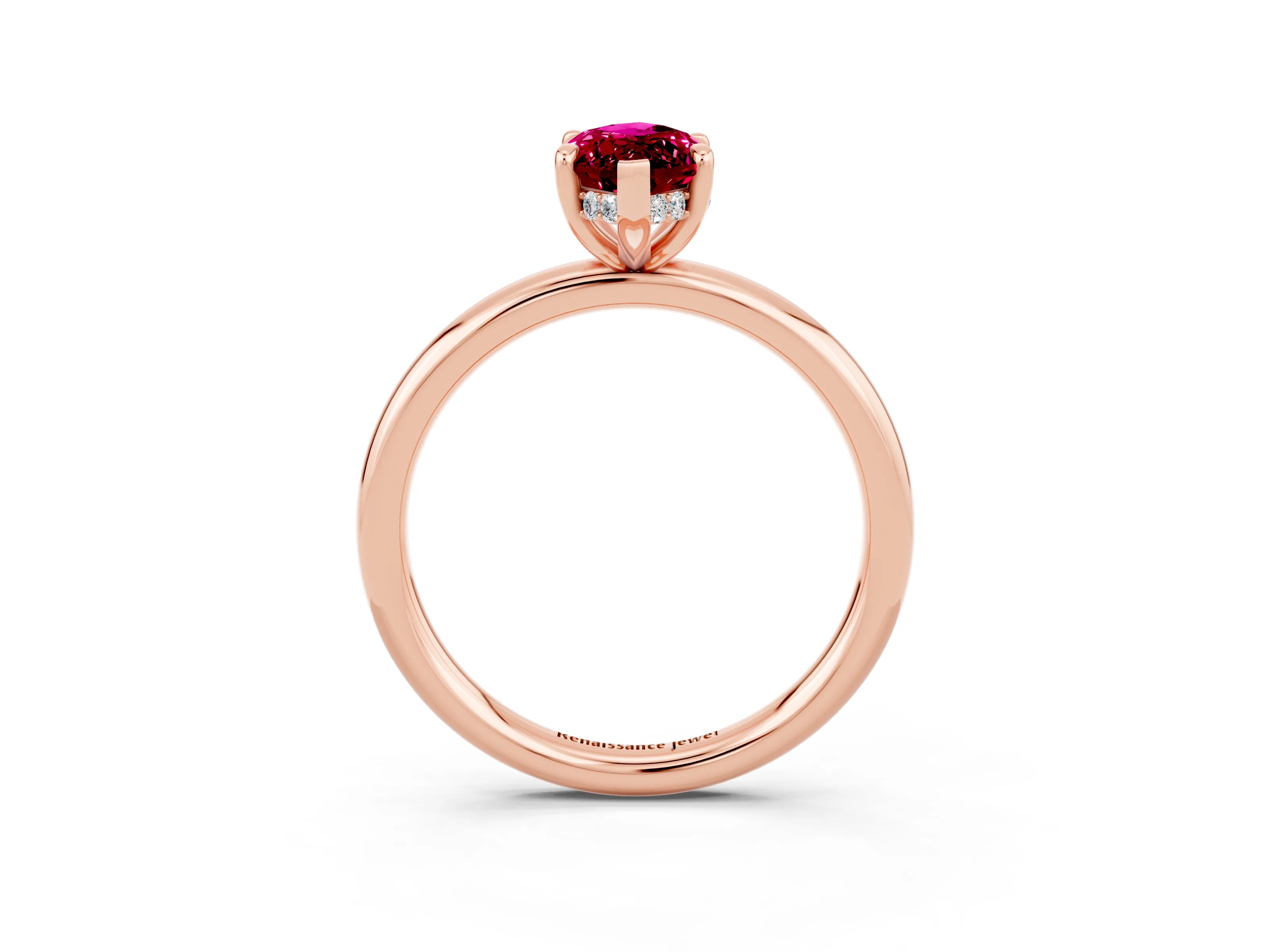 Rose gold Marquise Cut Garnet Solitaire Ring with Thin Band and Four-Prong Setting_15