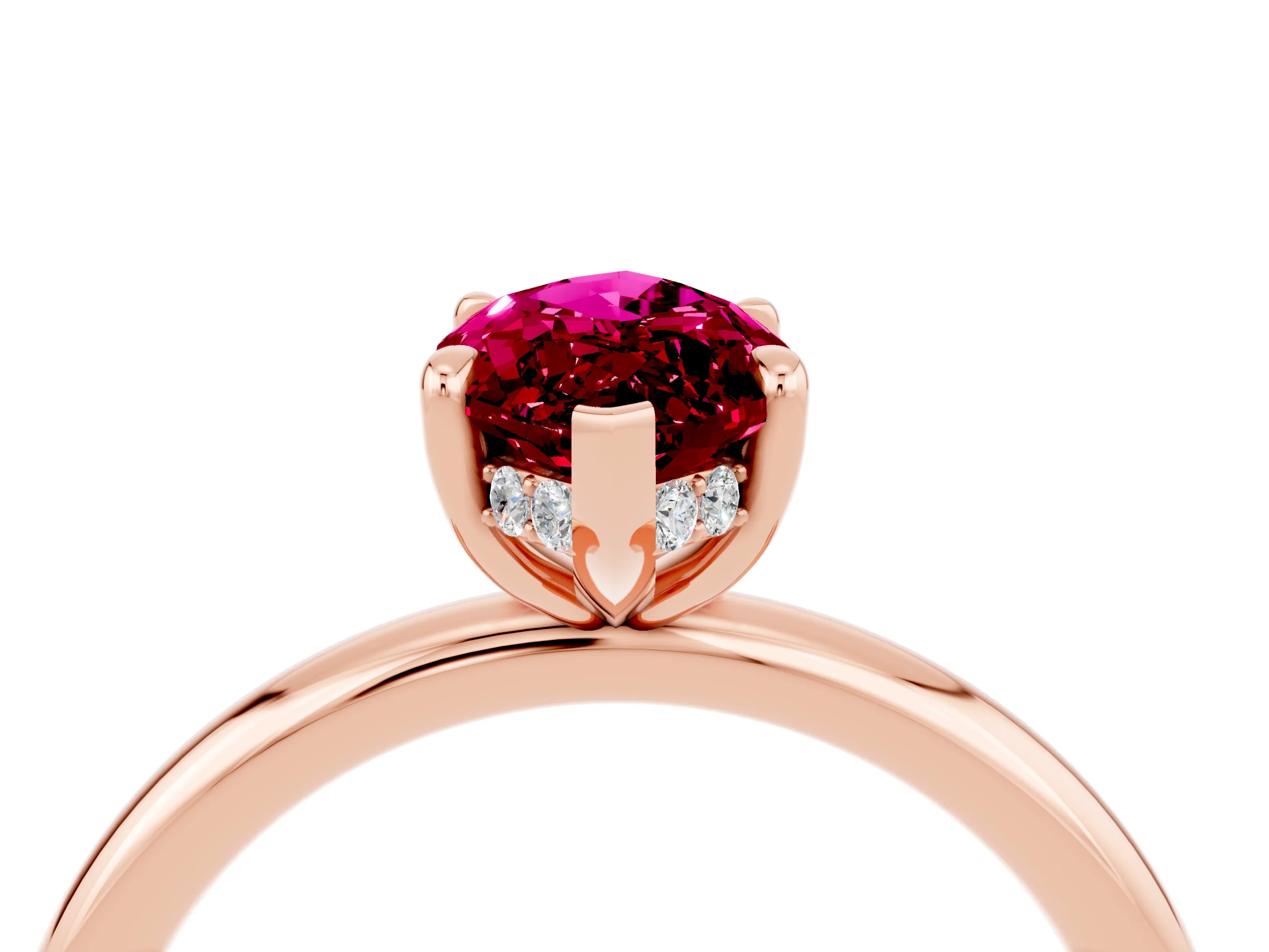 Rose gold Marquise Cut Garnet Solitaire Ring with Thin Band and Four-Prong Setting_16
