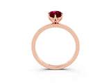 Rose gold Marquise Cut Garnet Solitaire Ring with Thin Band and Prong Setting_15
