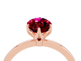 Rose gold Marquise Cut Garnet Solitaire Ring with Thin Band and Prong Setting_16
