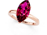 Rose gold Marquise Cut Garnet Solitaire Ring with Thin Band and Prong Setting_19