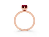 Rose gold Marquise Cut Garnet Solitaire Ring with Thin Band and Prong Setting_21