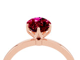 Rose gold Marquise Cut Garnet Solitaire Ring with Thin Band and Prong Setting_22