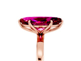 Rose gold Marquise Cut Garnet Solitaire Ring with Thin Band and Prong Setting_23