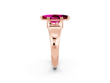 Rose gold Marquise Cut Garnet Solitaire Ring with Wide Band and Prong Setting_2