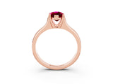Rose gold Marquise Cut Garnet Solitaire Ring with Wide Band and Prong Setting_3