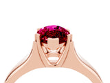Rose gold Marquise Cut Garnet Solitaire Ring with Wide Band and Prong Setting_4