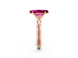 Rose gold Marquise Cut Garnet Solitaire Twist Band Prong Setting Ring_38