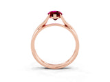 Rose gold Marquise Cut Garnet Solitaire Twist Band Prong Setting Ring_39