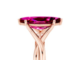 Rose gold Marquise Cut Garnet Solitaire Twist Band Prong Setting Ring_41