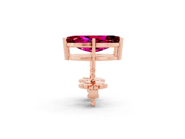 Rose gold Marquise Cut Garnet Stud Earrings