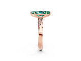 Rose gold Marquise Cut Green Sapphire Engagement Ring with Side Stone Accents and Four-Prong Setting_62