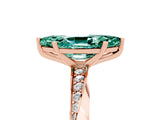 Rose gold Marquise Cut Green Sapphire Engagement Ring with Side Stone Accents and Four-Prong Setting_65
