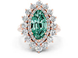 Rose gold Marquise Cut Green Sapphire Floral Double Halo Engagement Ring with Prong Setting_60