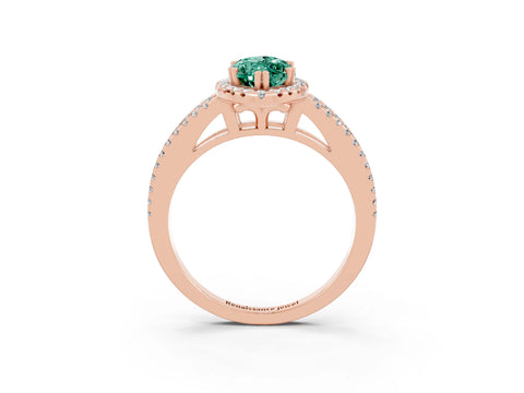 Rose gold Marquise Cut Green Sapphire Halo Split Shank Engagement Ring_15