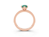 Rose gold Marquise Cut Green Sapphire Milgrain Pavé Engagement Ring with Four-Prong Setting_3