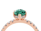 Rose gold Marquise Cut Green Sapphire Pave Band Solitaire Ring with Four-Prong Setting_28
