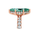 Rose gold Marquise Cut Green Sapphire Pave Band Solitaire Ring with Four-Prong Setting_29