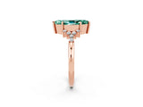 Rose gold Marquise Cut Green Sapphire Ring with Side Stones and Four-Prong Setting_38