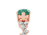 Rose gold Marquise Cut Green Sapphire Scattered Round Accent Ring with Prong Setting_17