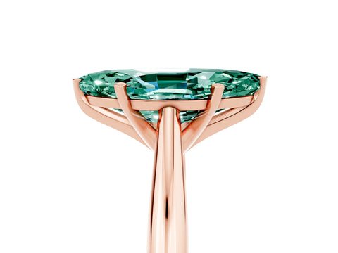 Rose gold Marquise Cut Green Sapphire Solitaire Engagement Ring with Cathedral Setting and Four-Prong Mount_17