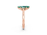 Rose gold Marquise Cut Green Sapphire Solitaire Engagement Ring with Cathedral Setting and Four-Prong Mount_26