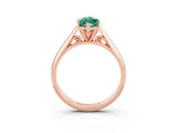 Rose gold Marquise Cut Green Sapphire Solitaire Engagement Ring with Cathedral Setting and Four-Prong Mount_27