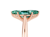 Rose gold Marquise Cut Green Sapphire Solitaire Engagement Ring with Cathedral Setting and Four-Prong Mount_29