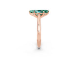 Rose gold Marquise Cut Green Sapphire Solitaire Engagement Ring with Cathedral Setting and Four-Prong Mount_32