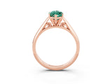 Rose gold Marquise Cut Green Sapphire Solitaire Engagement Ring with Cathedral Setting and Four-Prong Mount_33