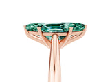 Rose gold Marquise Cut Green Sapphire Solitaire Engagement Ring with Cathedral Setting and Four-Prong Mount_35