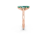 Rose gold Marquise Cut Green Sapphire Solitaire Engagement Ring with Cathedral Setting and Four-Prong Mount_68