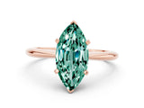 Rose gold Marquise Cut Green Sapphire Solitaire Engagement Ring with Classic Band and Four-Prong Setting_24