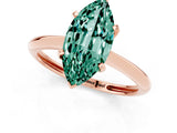 Rose gold Marquise Cut Green Sapphire Solitaire Engagement Ring with Classic Band and Four-Prong Setting_25