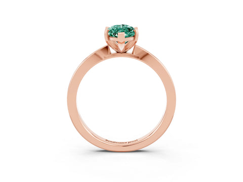 Rose gold Marquise Cut Green Sapphire Solitaire Engagement Ring with Classic Band and Four-Prong Setting_27