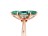 Rose gold Marquise Cut Green Sapphire Solitaire Engagement Ring with Classic Band and Four-Prong Setting_29