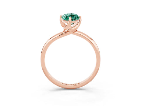 Rose gold Marquise Cut Green Sapphire Solitaire Engagement Ring with Four-Prong Setting and Classic Band_15